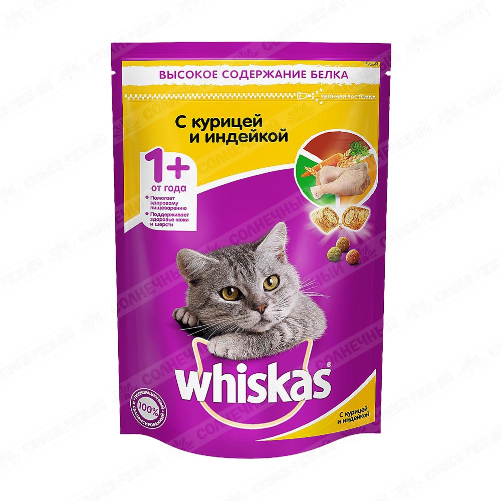 Корм для кошек Whiskas Аппетитное ассорти Курица/Индейка 350 г — купить с  доставкой на дом в интернет-магазине Солнечный