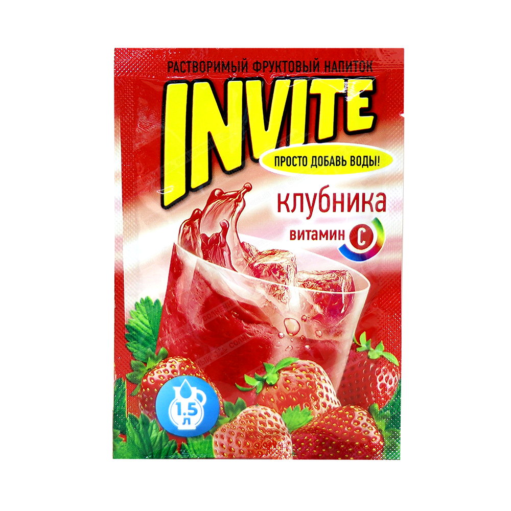 Напиток сухой Invite Клубника 9 г — купить с доставкой на дом в  интернет-магазине Солнечный