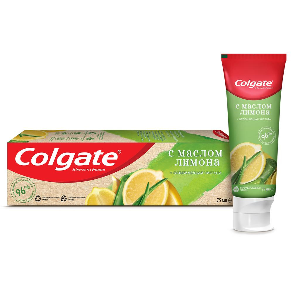 Паста зубная Colgate Освежающая чистота Масло лимона 75мл — купить с  доставкой на дом в интернет-магазине Солнечный