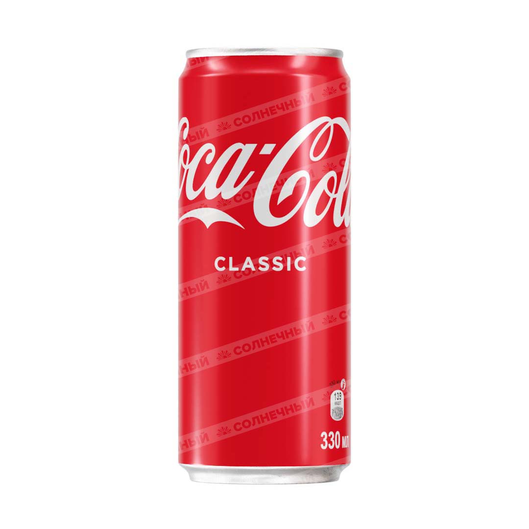 Напиток газированный Coca-Cola Classic 330мл жесть банка — купить с  доставкой на дом в интернет-магазине Солнечный