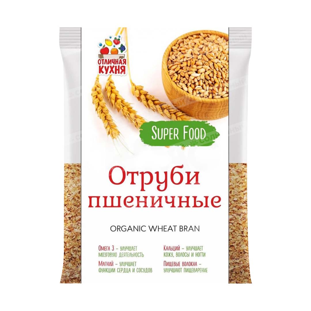 Отруби Отличная Кухня Super Food Пшеничные 60г пакет — купить с доставкой  на дом в интернет-магазине Солнечный