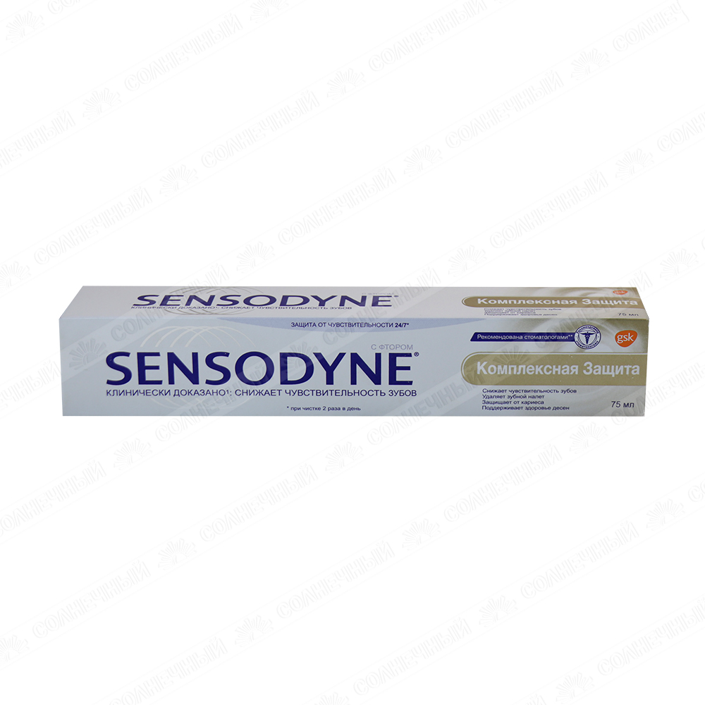 Паста зубная Sensodyne Комплексная защита 75 мл — купить с доставкой на дом  в интернет-магазине Солнечный