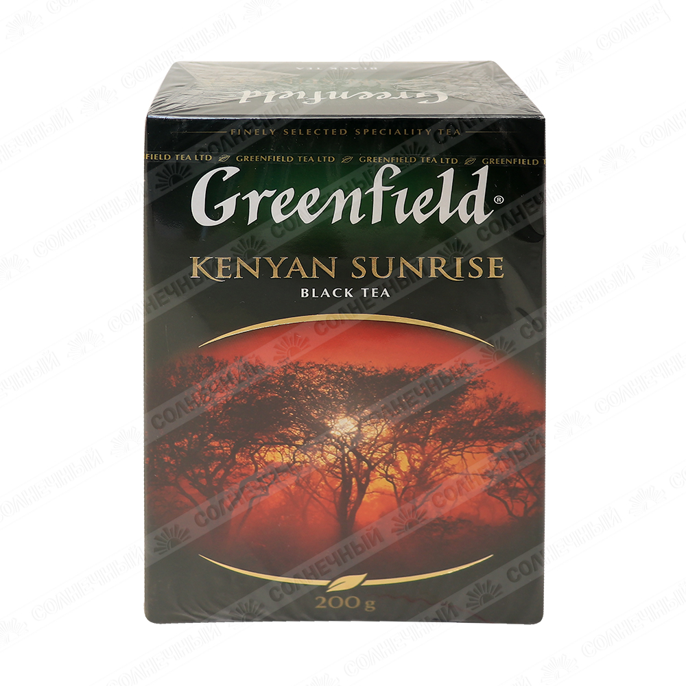 Чай Greenfield Kenyan Sunrise листовой черный 200 г — купить с доставкой на  дом в интернет-магазине Солнечный