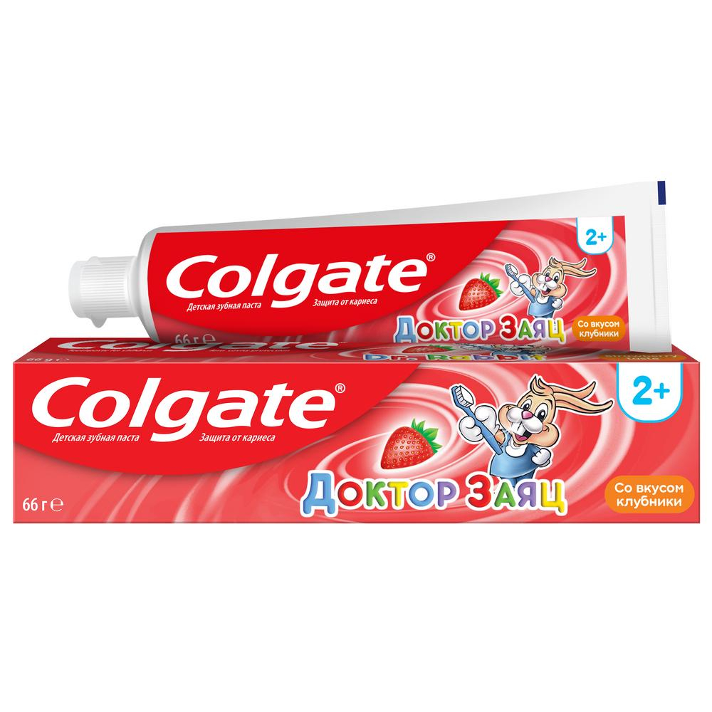 Паста зубная Colgate Kids Доктор заяц Клубника 50мл — купить с доставкой на  дом в интернет-магазине Солнечный