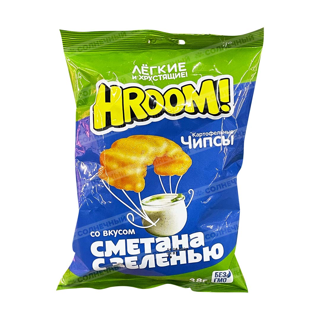 Чипсы Hroom! Сметана/Зелень 38г — купить с доставкой на дом в  интернет-магазине Солнечный