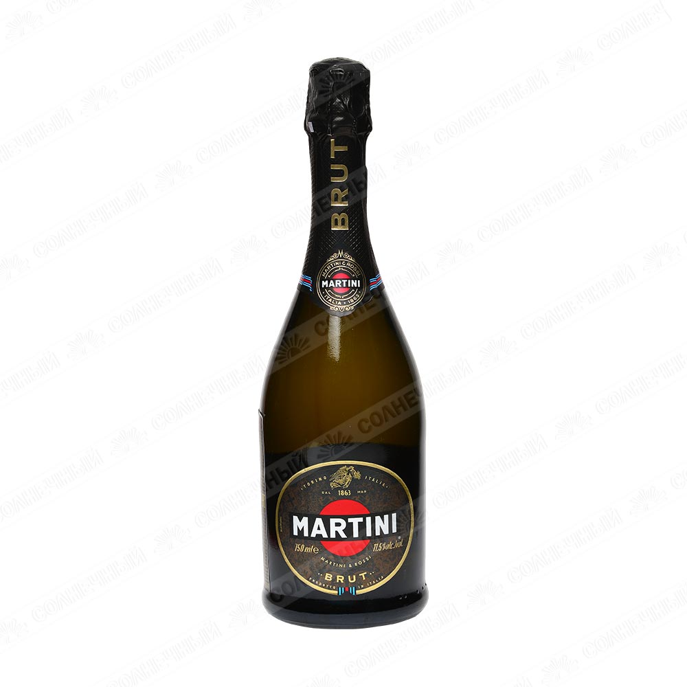 Вино игристое Martini Brut белое сухое 11,5% 0,75л — купить с доставкой на  дом в интернет-магазине Солнечный