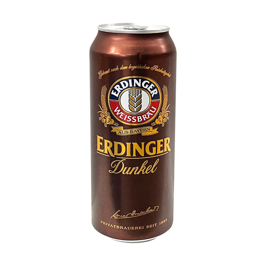 Пиво Erdinger Dunkel темное нефильтрованное 5,3% 0,5л жесть банка — купить  с доставкой на дом в интернет-магазине Солнечный