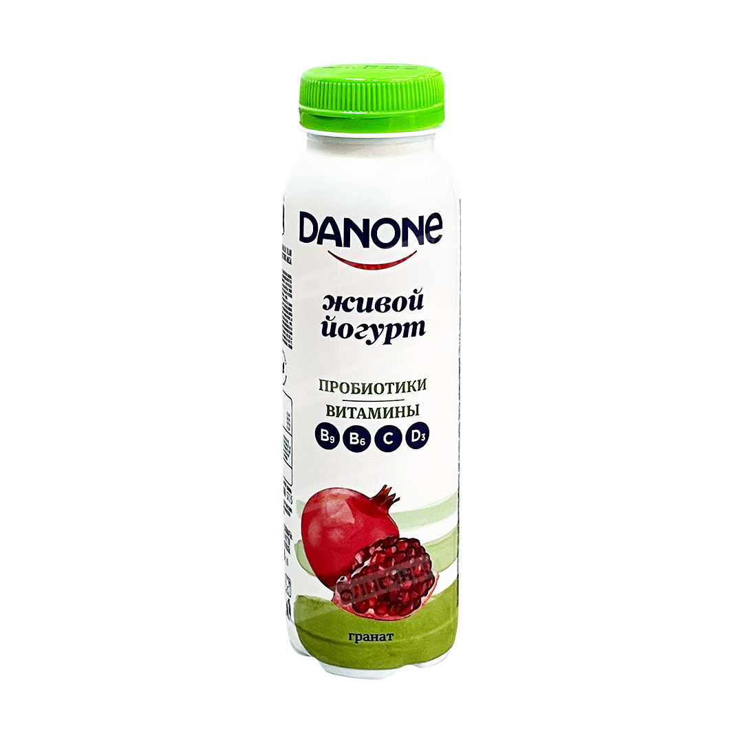 Йогурт питьевой Danone 1,2% 270г Живой Гранат пластиковая бутылка — купить  с доставкой на дом в интернет-магазине Солнечный