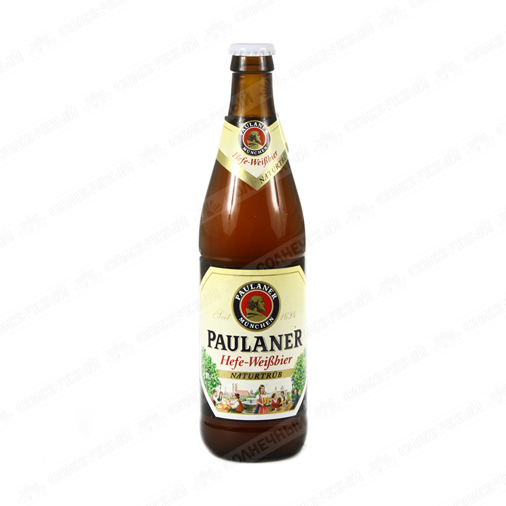 Пиво Paulaner Münchner Hefe Weissbier Naturtrub 5,5% 0,5 л стеклянная  бутылка — купить с доставкой на дом в интернет-магазине Солнечный