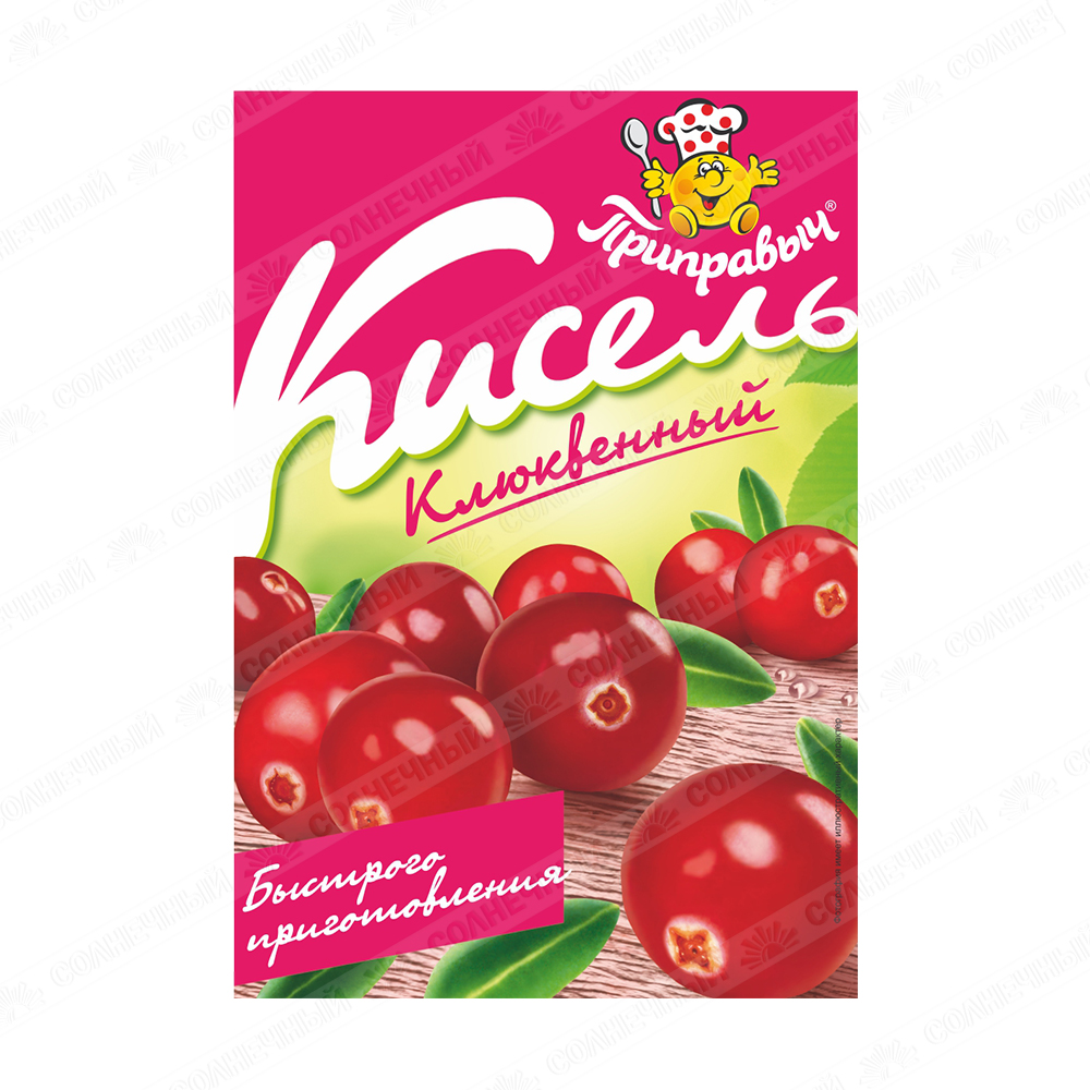 Кисель Приправыч Клюквенный 100 г — купить с доставкой на дом в  интернет-магазине Солнечный