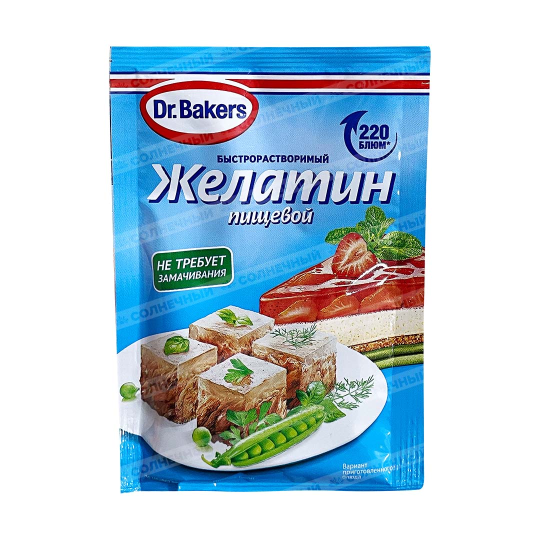 Приправа Dr.Bakers Желатин Пищевой 30г — купить с доставкой на дом в  интернет-магазине Солнечный