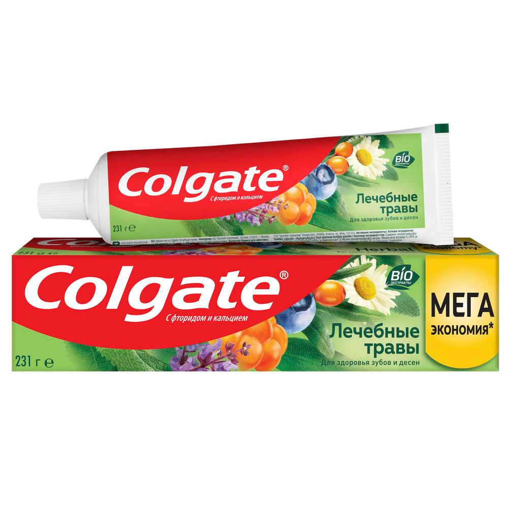 Паста зубная Colgate Лечебные травы 150мл — купить с доставкой на дом в  интернет-магазине Солнечный