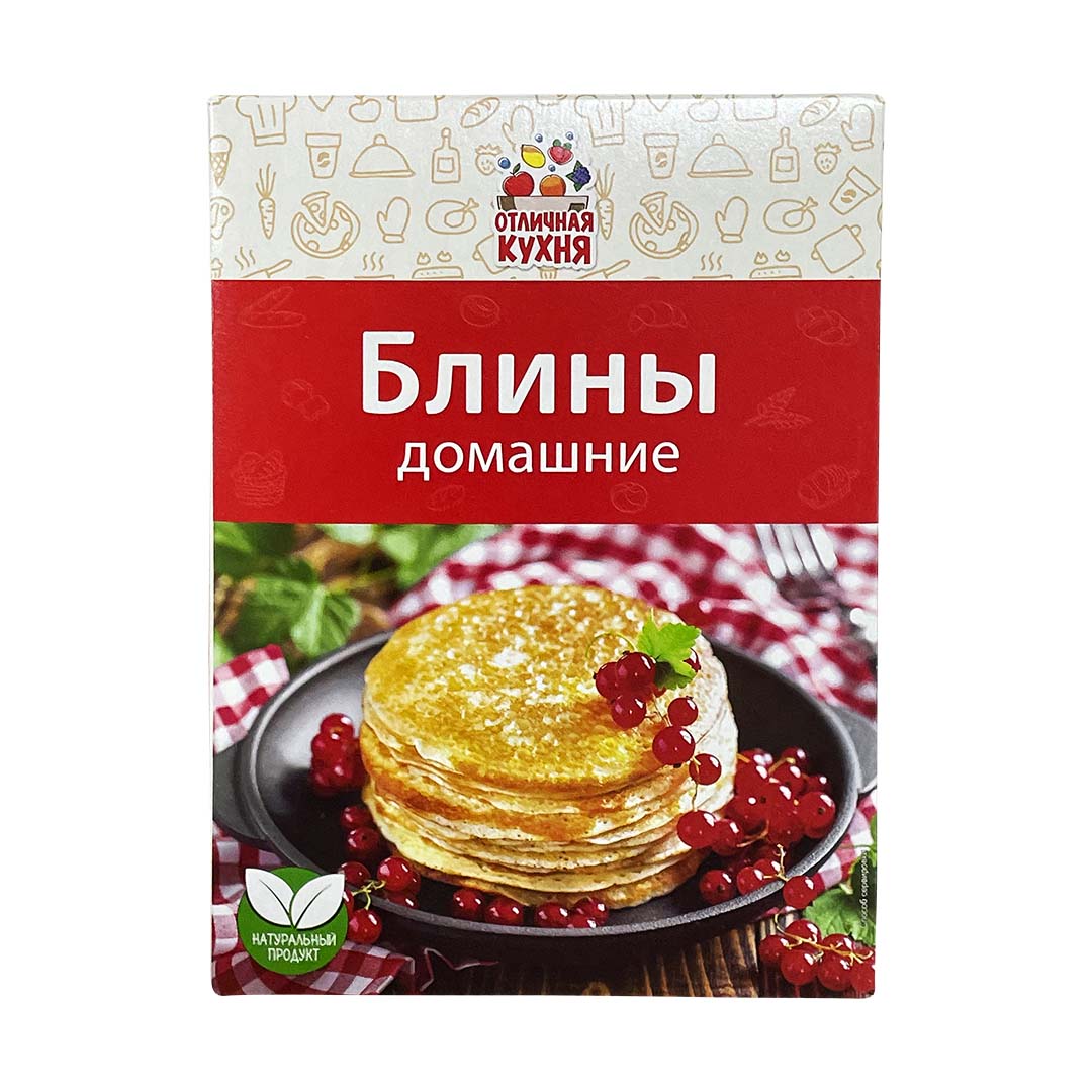 Смесь для выпечки Отличная Кухня Блины Домашние 250г коробка — купить с  доставкой на дом в интернет-магазине Солнечный