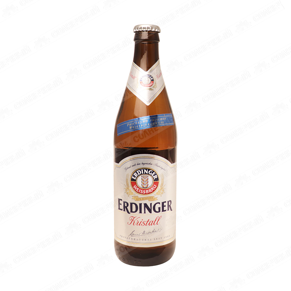 Пиво Erdinger Kristall светлое 5,3% 0,5л стеклянная бутылка — купить с  доставкой на дом в интернет-магазине Солнечный