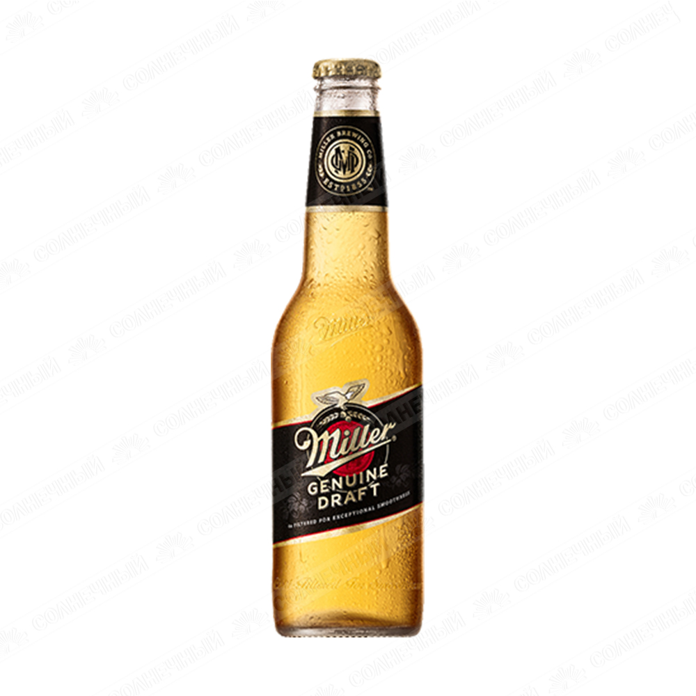 Пиво Miller Genuine Draft 4,4% 0,5 л стеклянная бутылка — купить с  доставкой на дом в интернет-магазине Солнечный