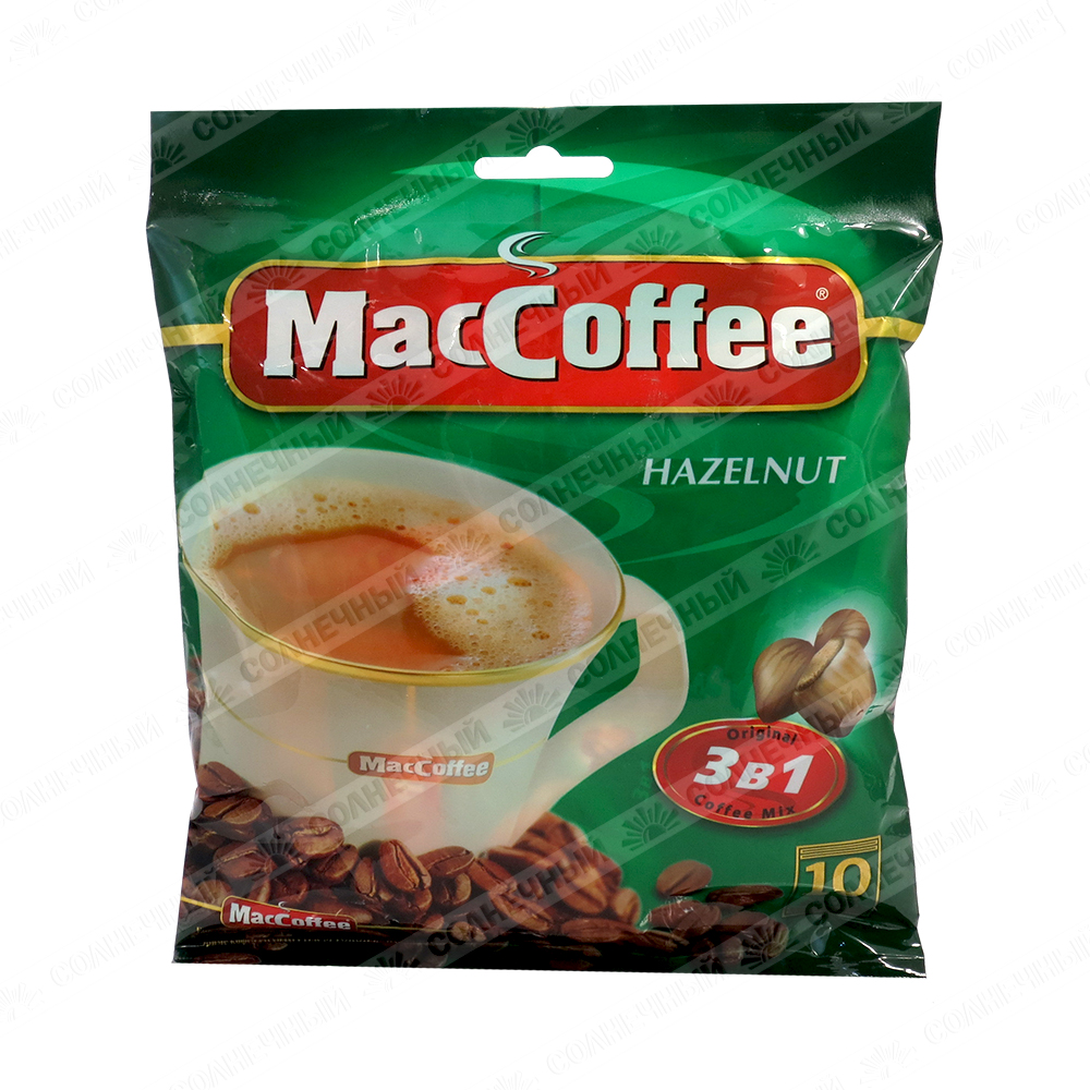 Кофе MacCoffee 3 в 1 Лесной орех 10 пакетиков по 18 г — купить с доставкой  на дом в интернет-магазине Солнечный