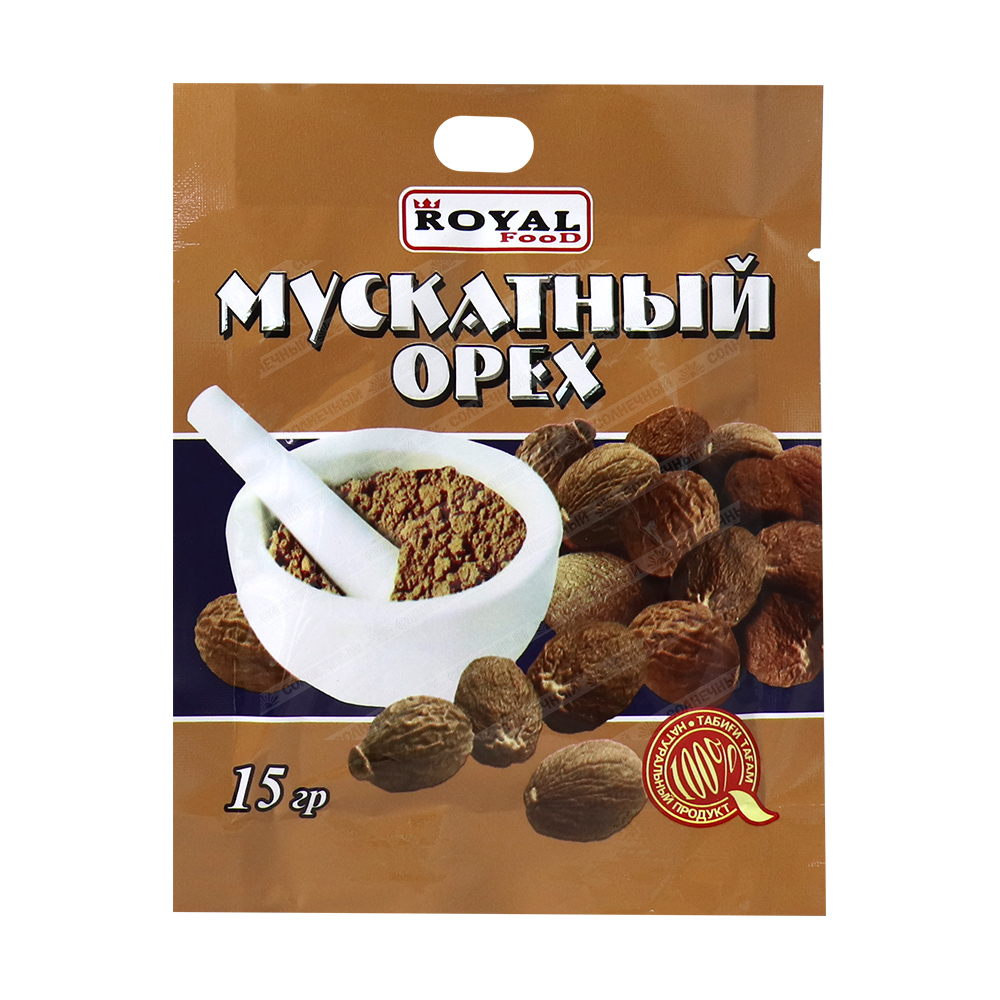 Приправа Royal food Мускатный орех 15 г — купить с доставкой на дом в  интернет-магазине Солнечный