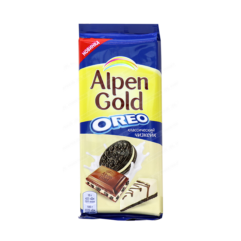 Шоколад Alpen Gold Oreo Классический чизкейк 90г — купить с доставкой на дом  в интернет-магазине Солнечный