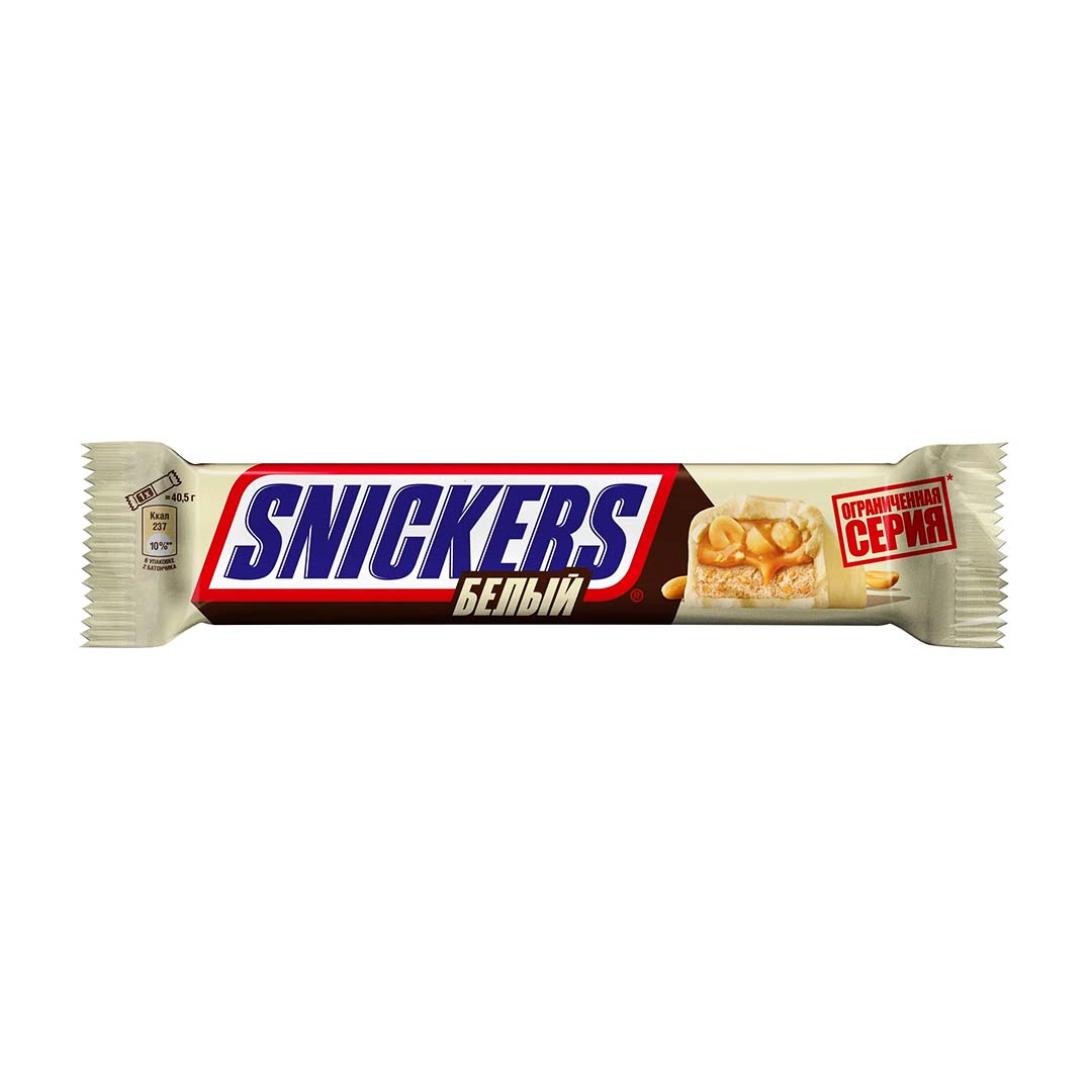 Батончик Snickers Белый шоколад 81 г — купить с доставкой на дом в  интернет-магазине Солнечный