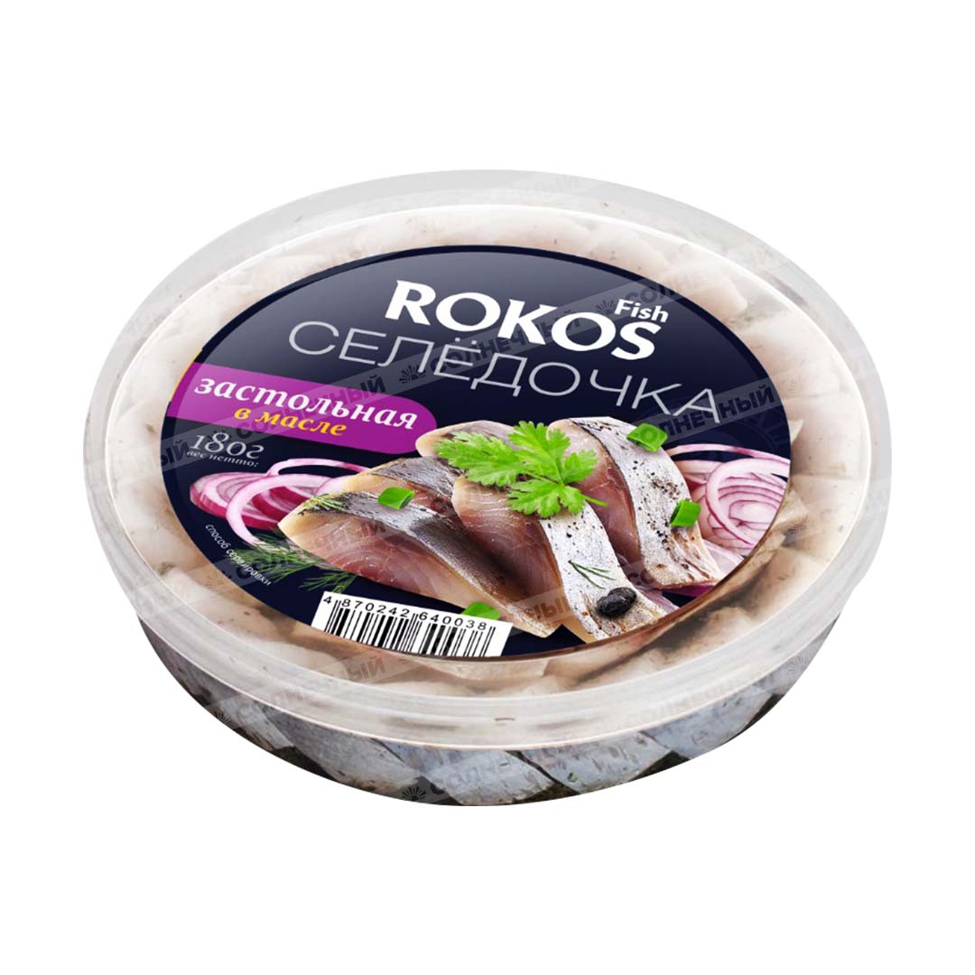 Сельдь филе-кусочки Rokos Fish Селедочка Застольная в масле 180г — купить с  доставкой на дом в интернет-магазине Солнечный