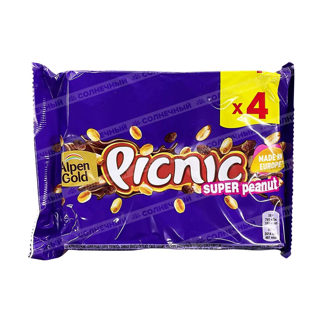 Батончик Picnic Super peanut 152г мультипак — купить с доставкой на дом в  интернет-магазине Солнечный