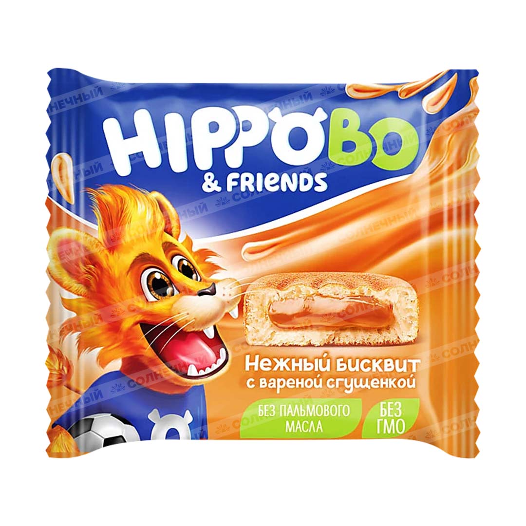 Пирожное HippoBo & Friends Нежный бисквит/Вареная сгущенка 32г — купить с  доставкой на дом в интернет-магазине Солнечный