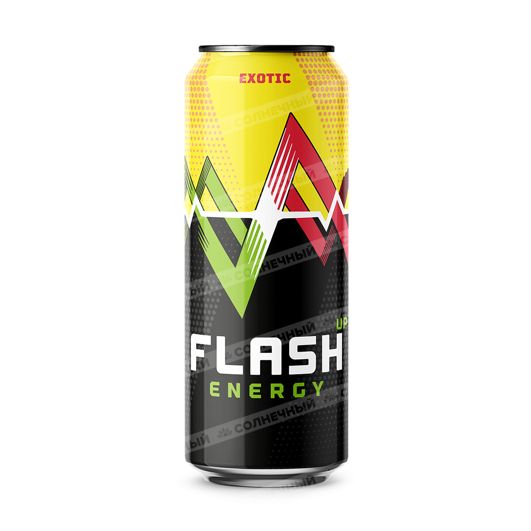 Напиток энергетический Flash up Energy Exotic 0,45л жесть банка — купить с  доставкой на дом в интернет-магазине Солнечный