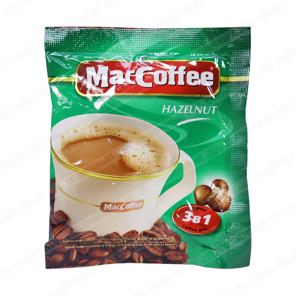 Кофе MacСoffee 3 в 1 Лесной орех 18 г — купить с доставкой на дом в  интернет-магазине Солнечный