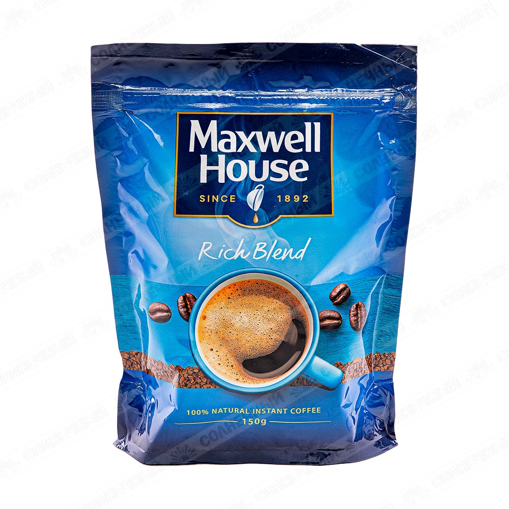 Кофе Maxwell House Rich Blend растворимый 150г дой-пак — купить с доставкой  на дом в интернет-магазине Солнечный