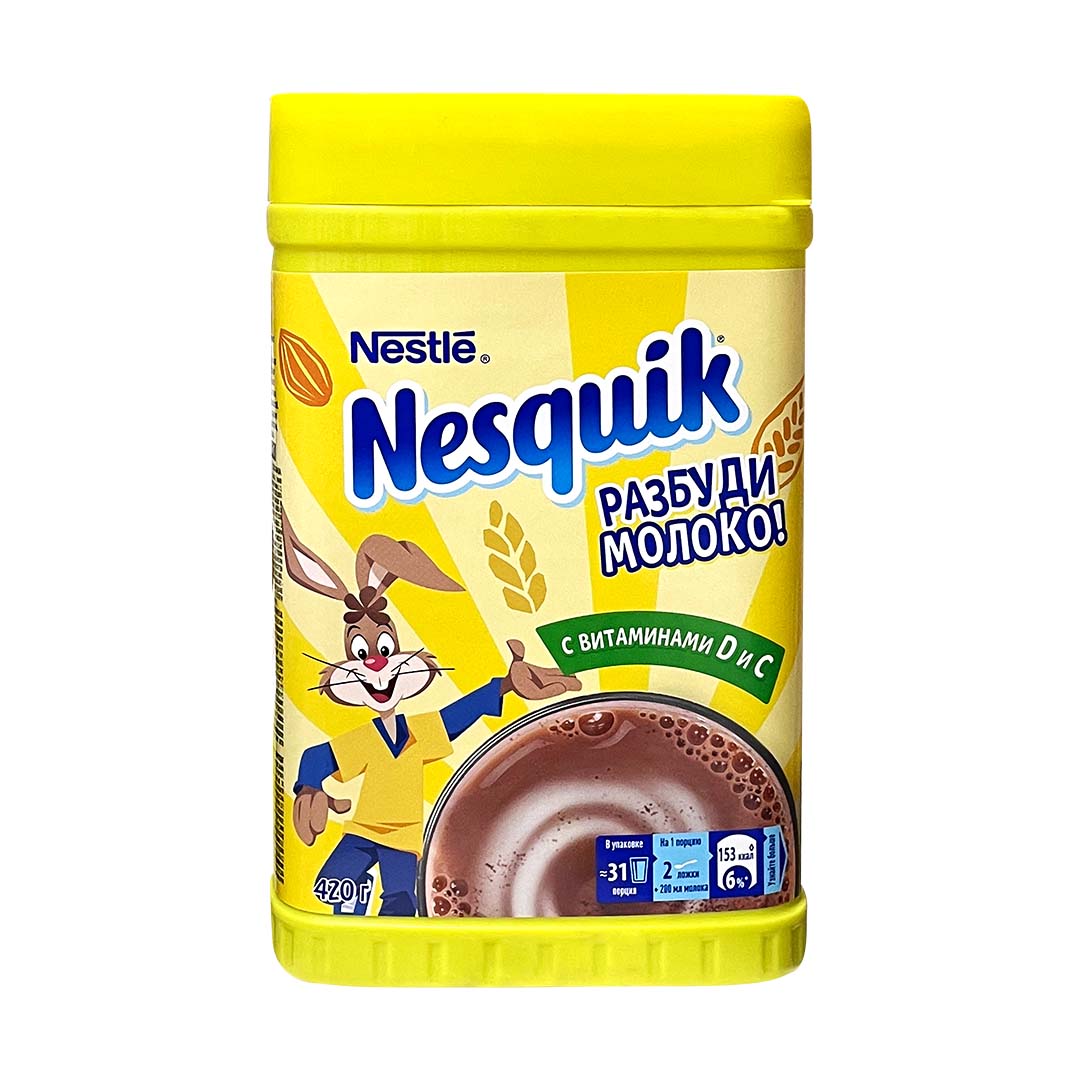 Какао-напиток Nesquik Витамины D/C 420г пластиковая банка — купить с  доставкой на дом в интернет-магазине Солнечный