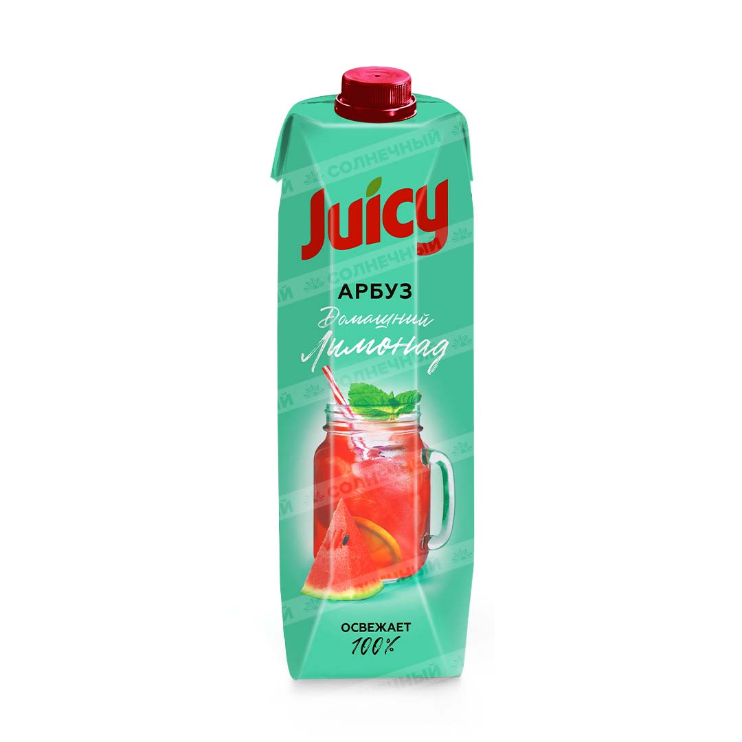 Напиток сокосодержащий Juicy Домашний лимонад Арбуз 0,95л тетра пак —  купить с доставкой на дом в интернет-магазине Солнечный